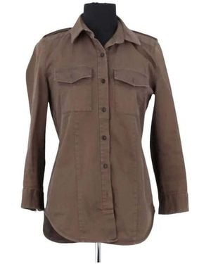 Sandro Chemise Top En Coton - Marron
