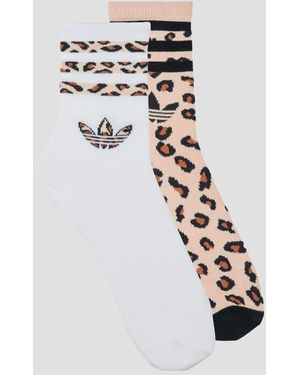 adidas Sokken Leopard Crew Socks 2 Pairs - Wit