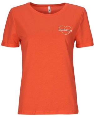 ONLY T-Shirt Onlbeate Life S/S Heart Top Cs Jrs - Orange