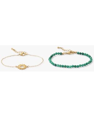 Lollipops Bracelets Set de 2 bracelets soleil et pierres Acier - Bleu