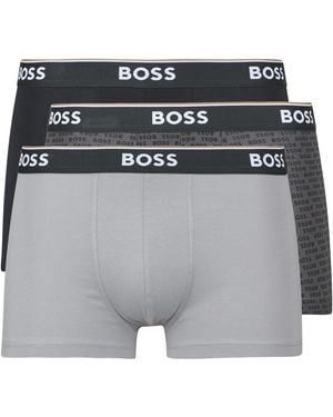 BOSS Boxer Trunk 3P Power Desig - Grigio