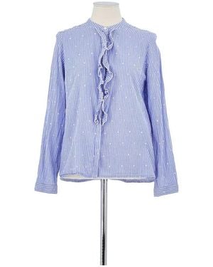 Sezane Chemise Chemise en coton bleue