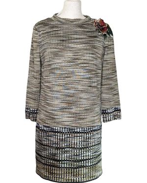 Ana Alcazar Robe Robe Taille 40 / L Beige - Gris
