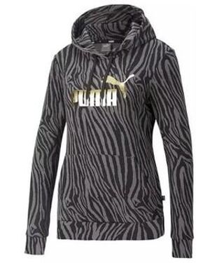 PUMA Sweatshirts ESS TIGER AOP HOODIE - Noir