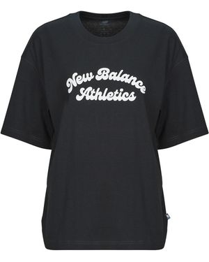New Balance T-Shirt Linear Heritage Oversized T-Shirt - Nero