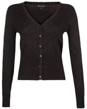 King Louie Gilet Cardigan Col V Cocoon Antrhracite - Noir