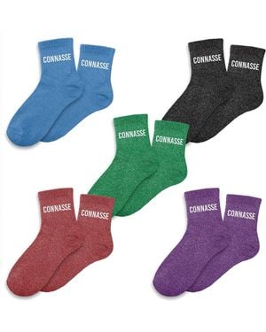 Sud Trading Accessoires 5 paires de chaussettes à paillettes Connasse - Vert