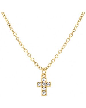 Brillaxis Collier Collier acier croix oxydes de zirconium - Métallisé