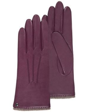 Isotoner Gants Gants cuir doublés cachemeere bordeaux 68602 - Violet