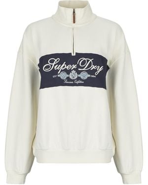 Superdry Kapuzensweaters Ornate Script Half Zip - Weiß
