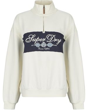 Superdry Sweatshirts Ornate Script Half Zip - Blanc