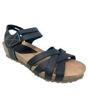 Interbios Sandales Compensées Sandale Noire Pour Femme Inter Bios 5338 - Bleu