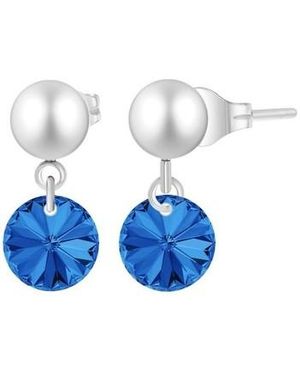 Sc Crystal Boucles oreilles B3069-ARGENT-SAPH - Bleu