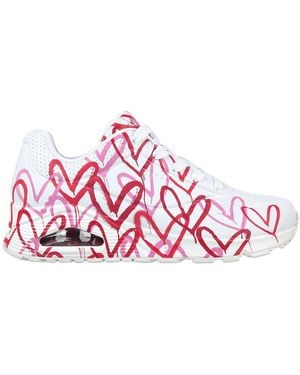 Skechers Baskets Baskets Imprimé De Coeur Uno Spread The Love - Rose