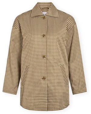 Vila Manteau Peary Check Jacket - Snow White/Tapenade - Neutre