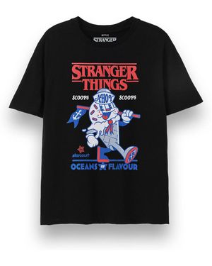 Stranger Things T-Shirt Scoops T-Shirt À Manches Courtes - Noir