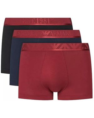 EA7 Boxers Pack de 3 - Rouge