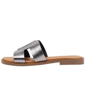 Sandra Fontan Sandales plates LEAD - Gris
