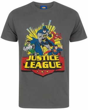Dc Comics T-shirt Justice League T-shirt à manches courtes - Gris