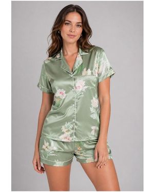 Kebello Ensembles de pyjama Pyjashort fluide en satin F, Vert