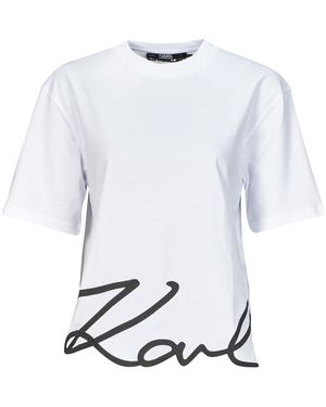 Karl Lagerfeld T-Shirt Karl Signature Hem T-Shirt - Weiß