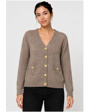 Kebello Pull Pull Cardigan Col V F - Gris