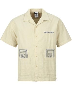 Element Camicia A Maniche Corte Seersucker Embroidery S - Neutro