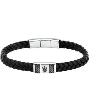 Maserati Bracelets Bracelet en cuir véritable recyclé - Noir