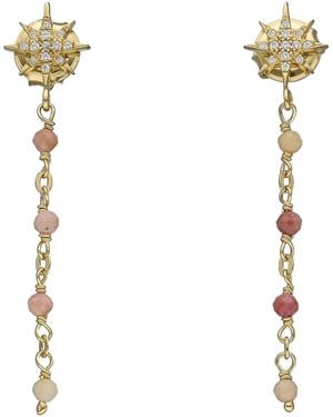 Orusbijoux Boucles oreilles Boucles D'oreilles Argent Dorée étoile Zirconium Blanc