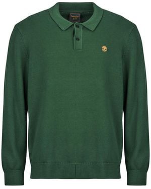 Timberland Polo Maniche Lunghe Cotton Polo Sweater - Verde