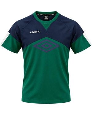 Umbro T-Shirt Tee-Shirt Homme Léger Col Rond Avec Manches Contrastées 1254400 - Vert
