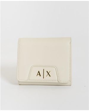 EAX Portefeuille Portefeuille Compact Avec Logo Ax Femme - Blanc
