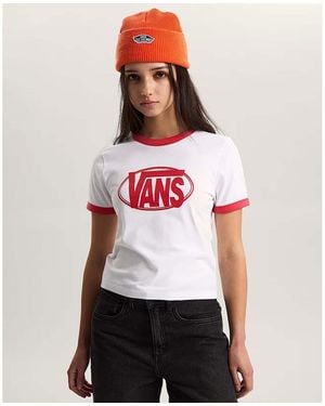 Vans T-Shirt W Center Chest Ringer T - Rouge
