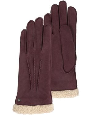 Isotoner Gants Gants cuir velours fourrés Bordeaux - Violet