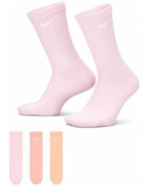 Nike Chaussettes U Nk Ed Elvd Crw 3P - Rose