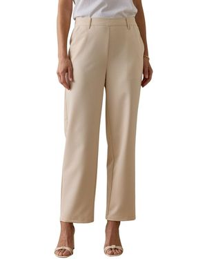 Daxon Pantalon by - Pantalon 7/8ème élastiqué dos - Neutre