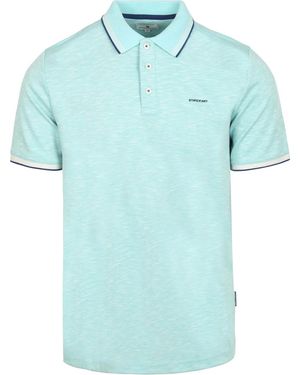 State Of Art T-shirt Polo Slubmelange Bleu clair