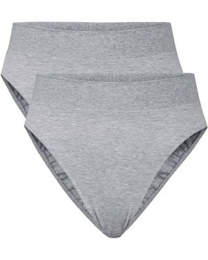 CALIDA Slips Slip Paquet de 2 Elastic High Waist - Gris