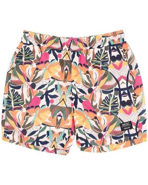 Wesc Short Austin Exotic Flower Aop Twill - Bleu