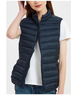 Kebello Manteau Doudoune sans manches Marine F - Bleu