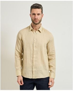 Sseinse Chemise Chemise En Lin Homme À Manches Longues - Neutre