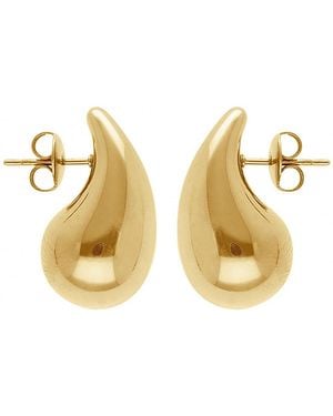 Brillaxis Boucles oreilles Boucles d'oreilles acier doré goutte incurvée - Métallisé