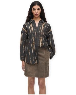 ROUGE EDIT Blouses Alinine Print Shirt - Meteorite - Noir