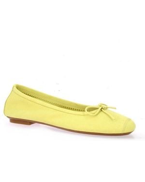 Reqins Ballerines Ballerines Harmony cuir velours vanille - Jaune