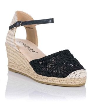 Amarpies Espadrilles Sandale au crochet en coin - Esparto - Bleu