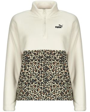 PUMA Polaire ESS GRAPHIC Animal Relaxed Half-Zip Crew - Blanc