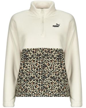 PUMA Fleecepullover Ess Graphic Animal Relaxed Half-Zip Crew - Weiß