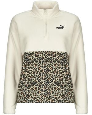 PUMA Polaire ESS GRAPHIC Animal Relaxed Half-Zip Crew - Blanc