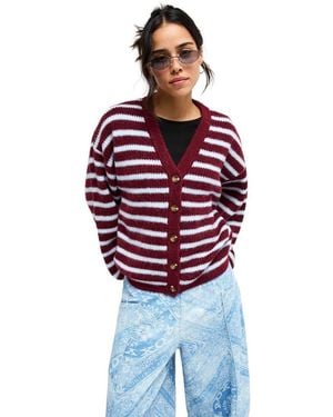Roxy Sweat-Shirt Deep As The Ocean Stripes - Rouge