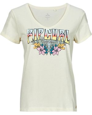 Rip Curl T-shirt BLOCK PARTY V TEE - Blanc